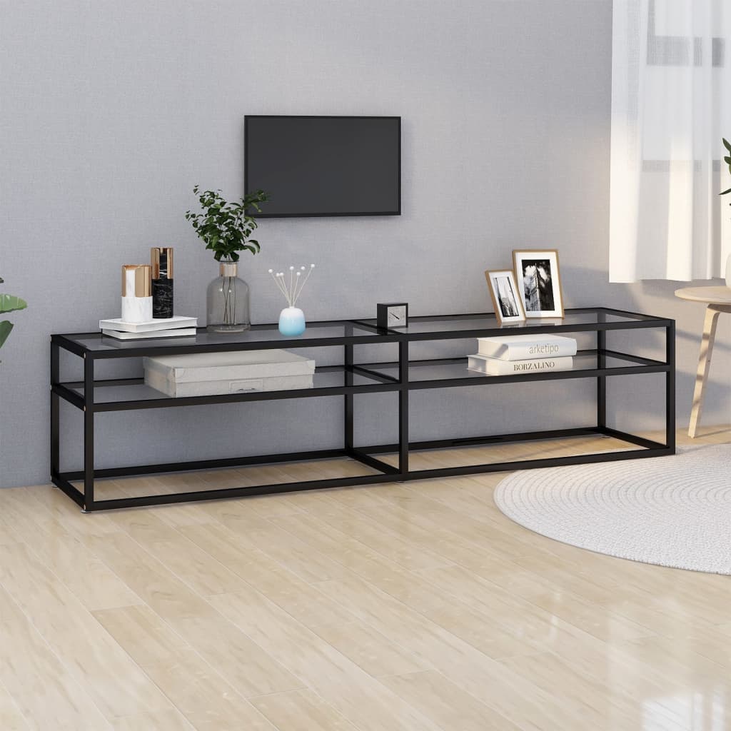 White marble tempered glass TV stand 160x40x40.5 cm