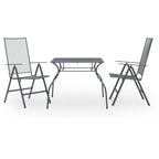 Juego de comedor de jardín 3 piezas acero antracita