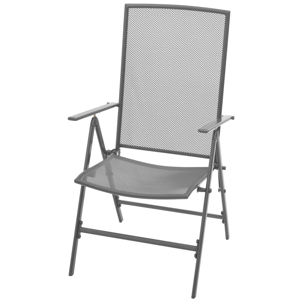 Juego de comedor de jardín 3 piezas acero antracita