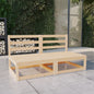 Sofá de jardín 2 plazas con cojines madera pino gris antracita