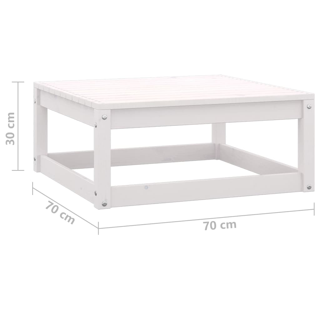 Set de salón de jardín de 3 piezas blanco madera maciza de pino