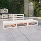 Set de salón de jardín de 3 piezas blanco madera maciza de pino