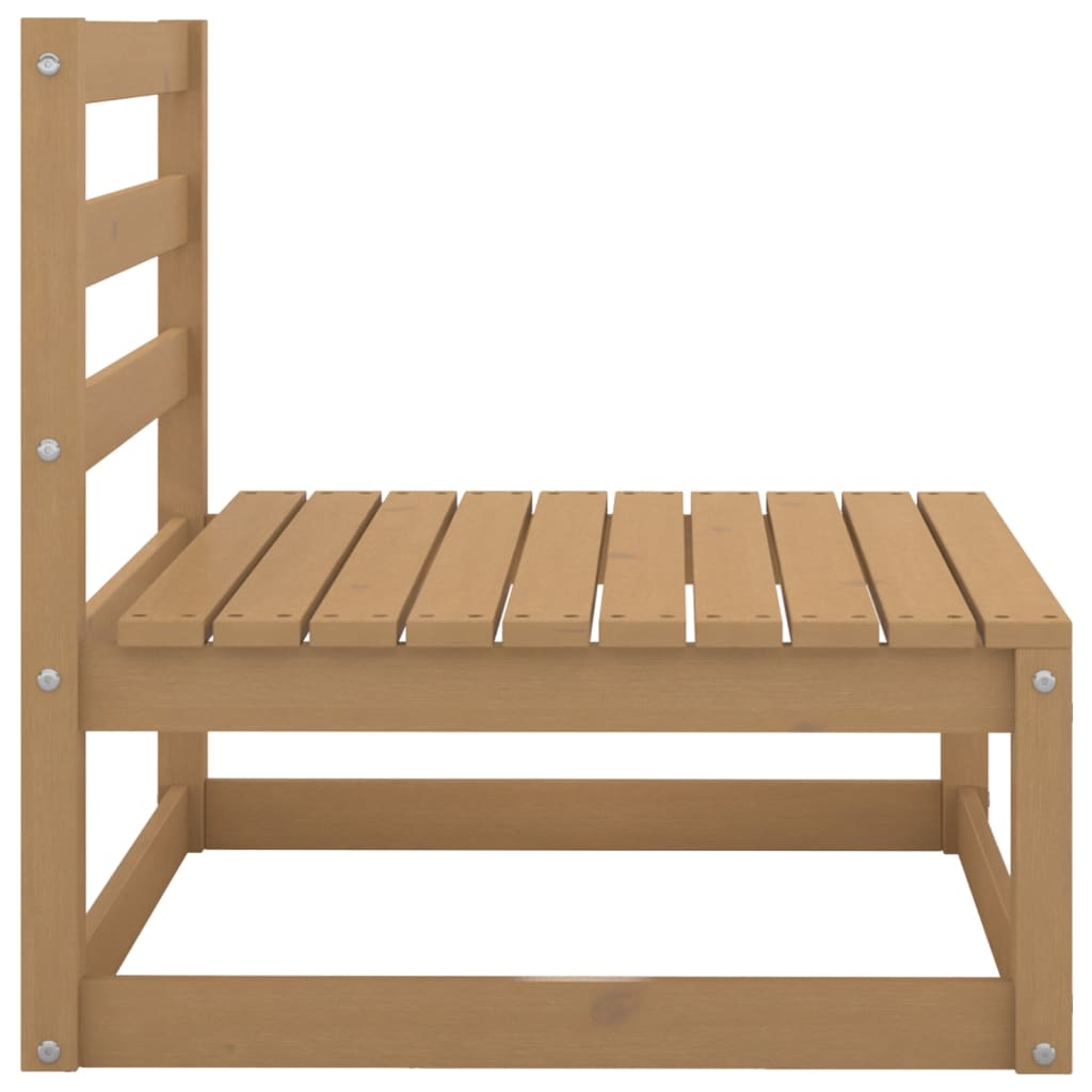Muebles de jardín 3 piezas marrón miel madera maciza de pino