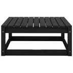 Juego de muebles de jardín 3 pzas y cojines negro madera pino