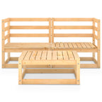 Juego de muebles de jardín 3 piezas madera maciza de pino