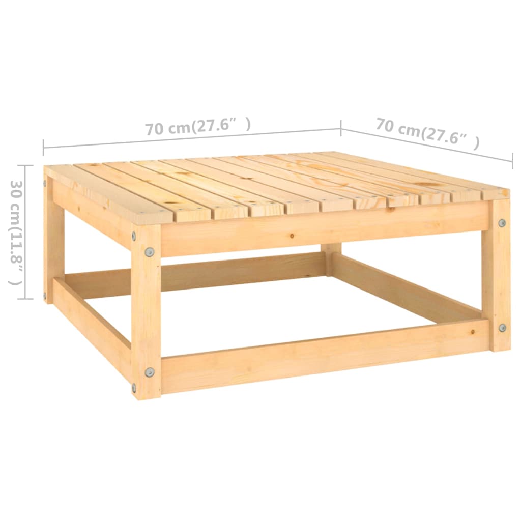 Juego de muebles de jardín 3 piezas madera maciza de pino