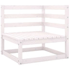Set de salón de jardín de 3 piezas blanco madera maciza pino