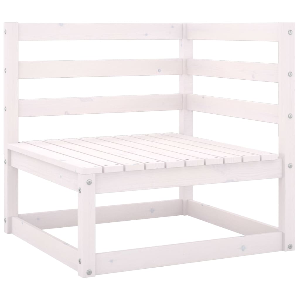 Set de salón de jardín de 3 piezas blanco madera maciza pino
