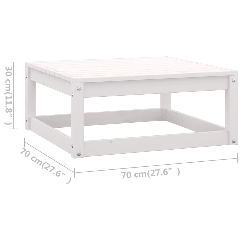 Set de salón de jardín de 3 piezas blanco madera maciza pino