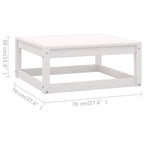 Set de salón de jardín de 3 piezas blanco madera maciza pino