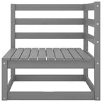 Muebles de jardín 3 piezas gris madera de pino maciza
