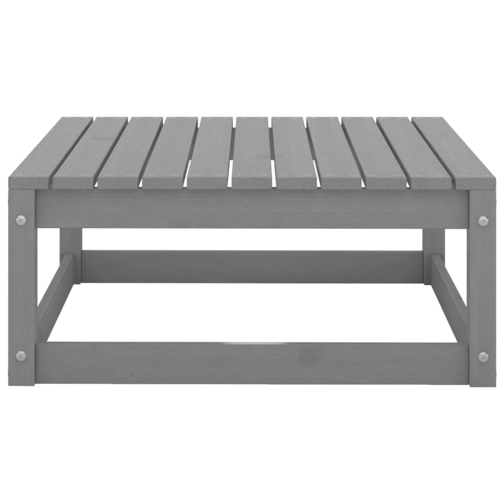 Muebles de jardín 3 piezas gris madera de pino maciza