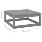 Juego de muebles de jardín 4 piezas gris madera maciza de pino
