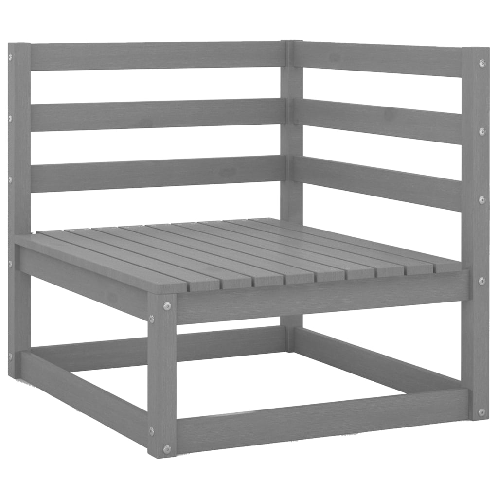 Juego de muebles de jardín 4 piezas gris madera maciza de pino