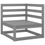 Juego de muebles de jardín 4 piezas gris madera maciza de pino