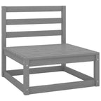 Juego de muebles de jardín 4 piezas gris madera maciza de pino