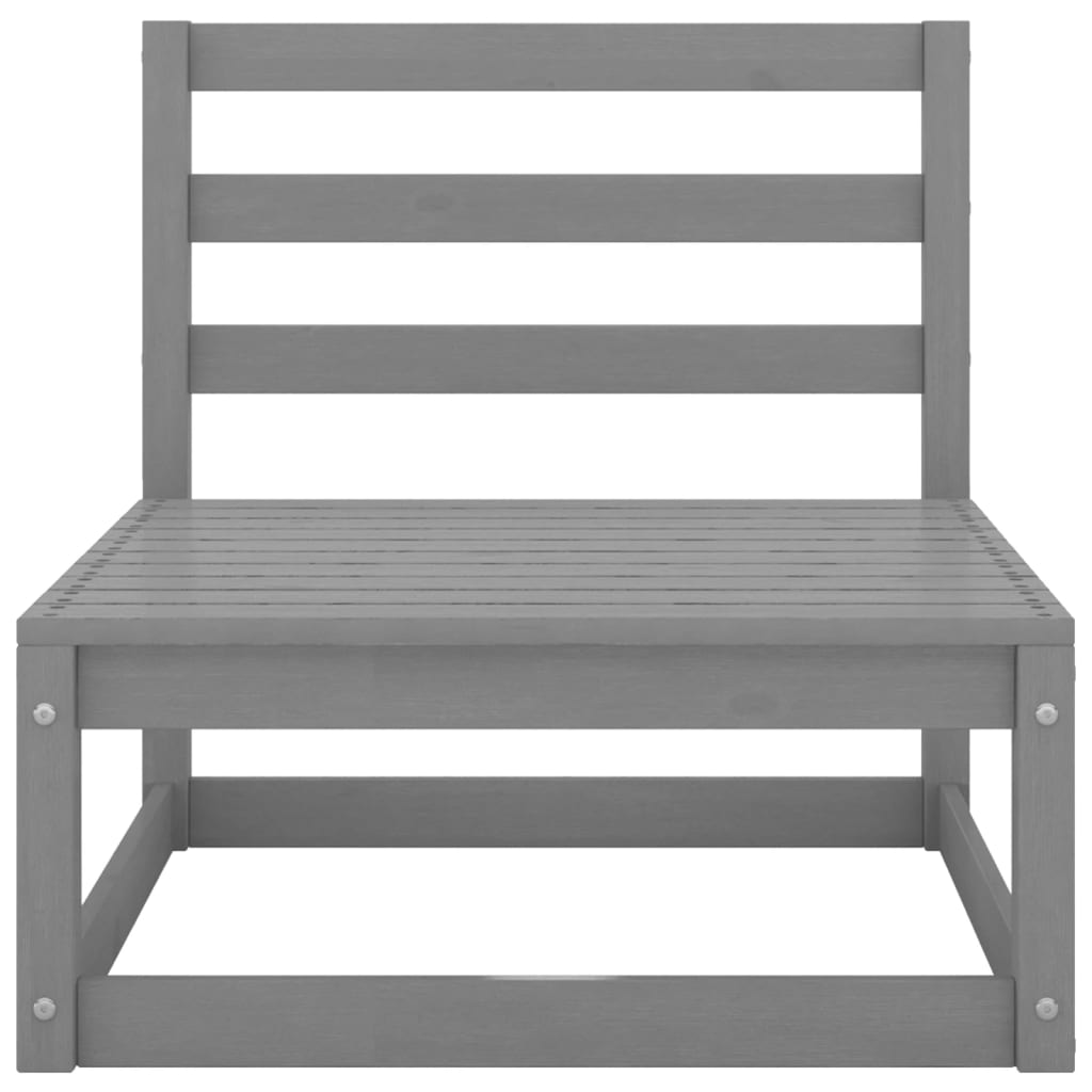 Juego de muebles de jardín 4 piezas gris madera maciza de pino