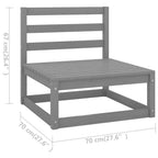 Juego de muebles de jardín 4 piezas gris madera maciza de pino