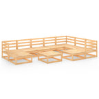 Juego de muebles de jardín 10 piezas madera maciza de pino