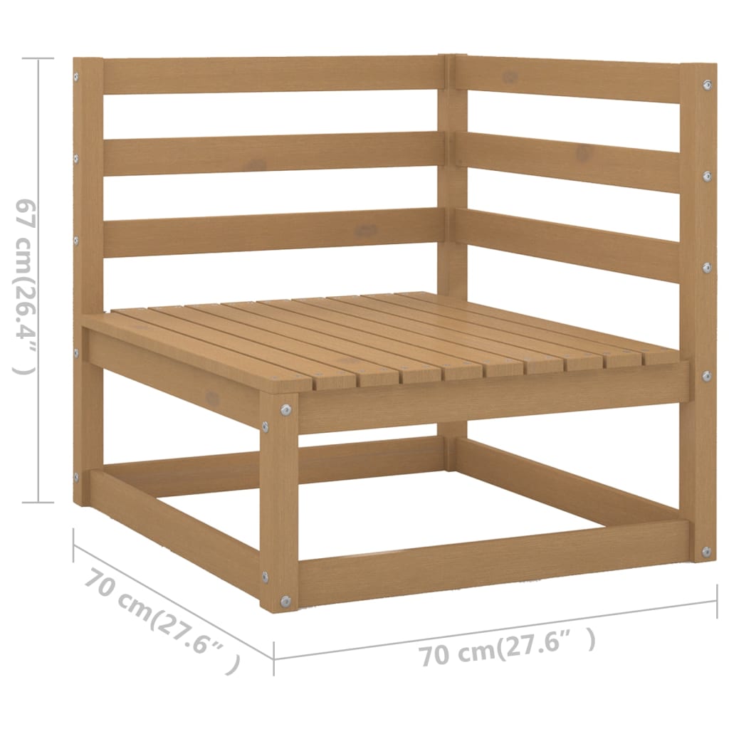 Juego de muebles de jardín 10 piezas madera maciza de pino