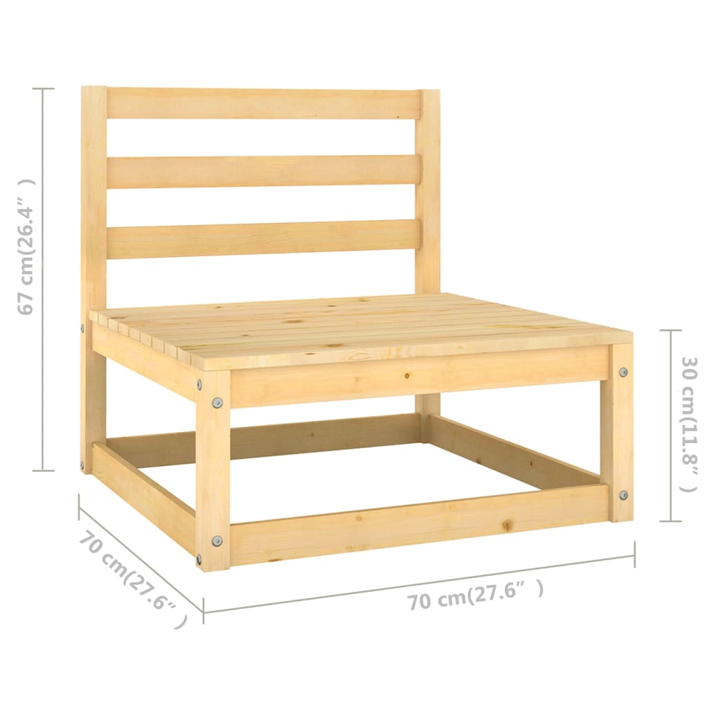 Juego de muebles de jardín 10 pzas y cojines madera maciza pino