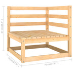 Juego de muebles de jardín 10 pzas y cojines madera maciza pino