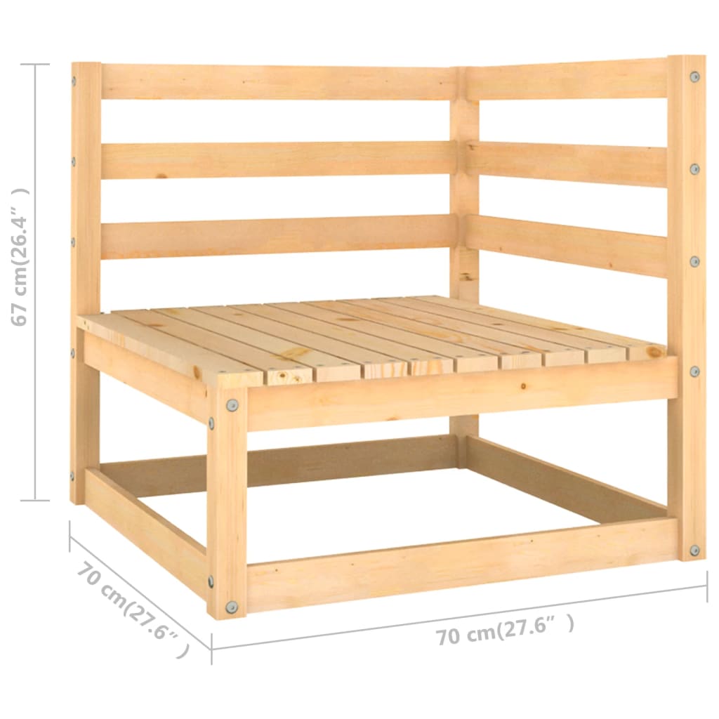 Juego de muebles de jardín 10 pzas y cojines madera maciza pino