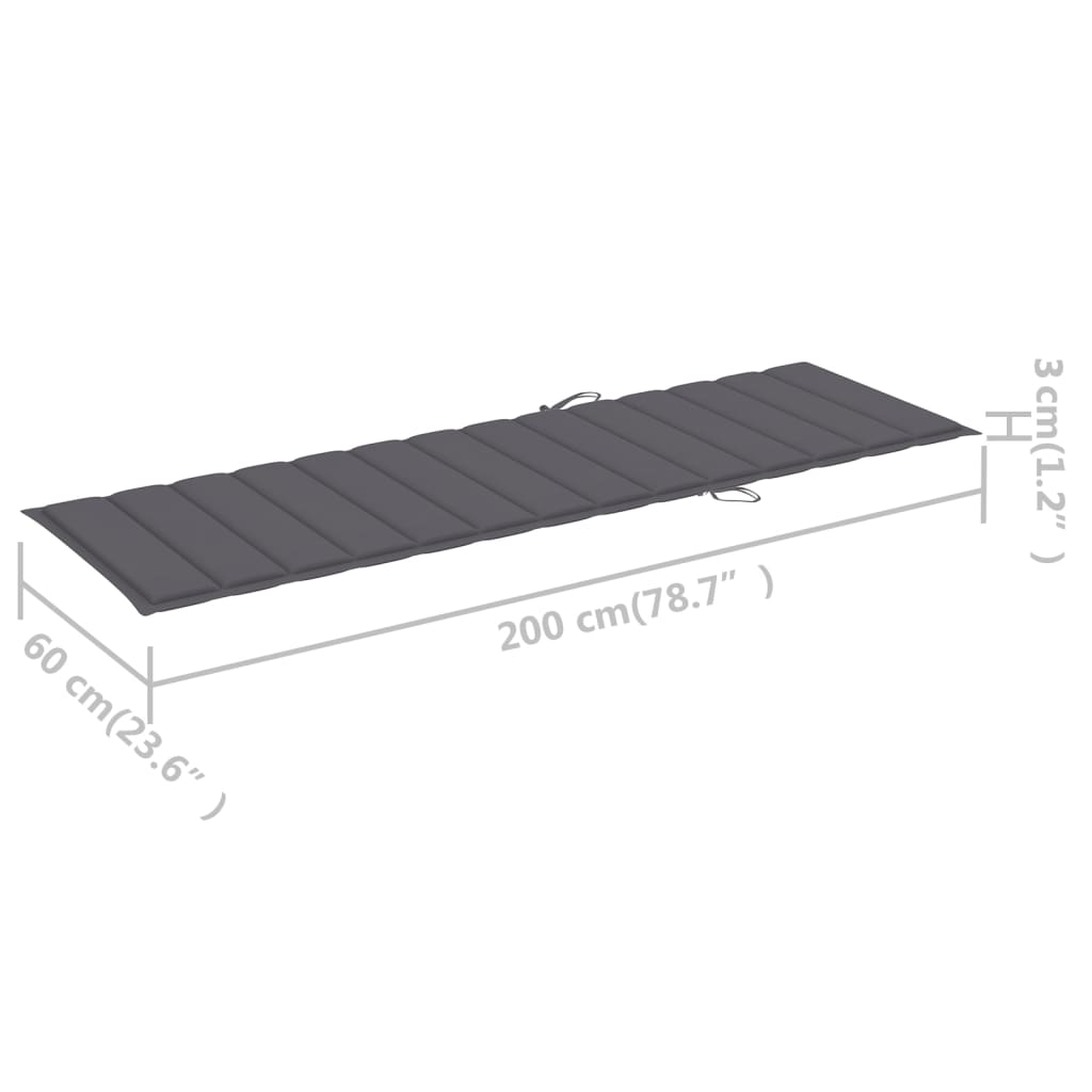 Tumbonas con mesa y cojines 2 uds madera maciza de acacia