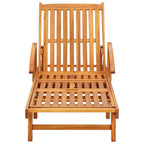Tumbonas con mesa y cojines 2 uds madera maciza de acacia