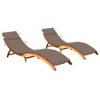 Tumbonas 2 uds madera maciza de acacia