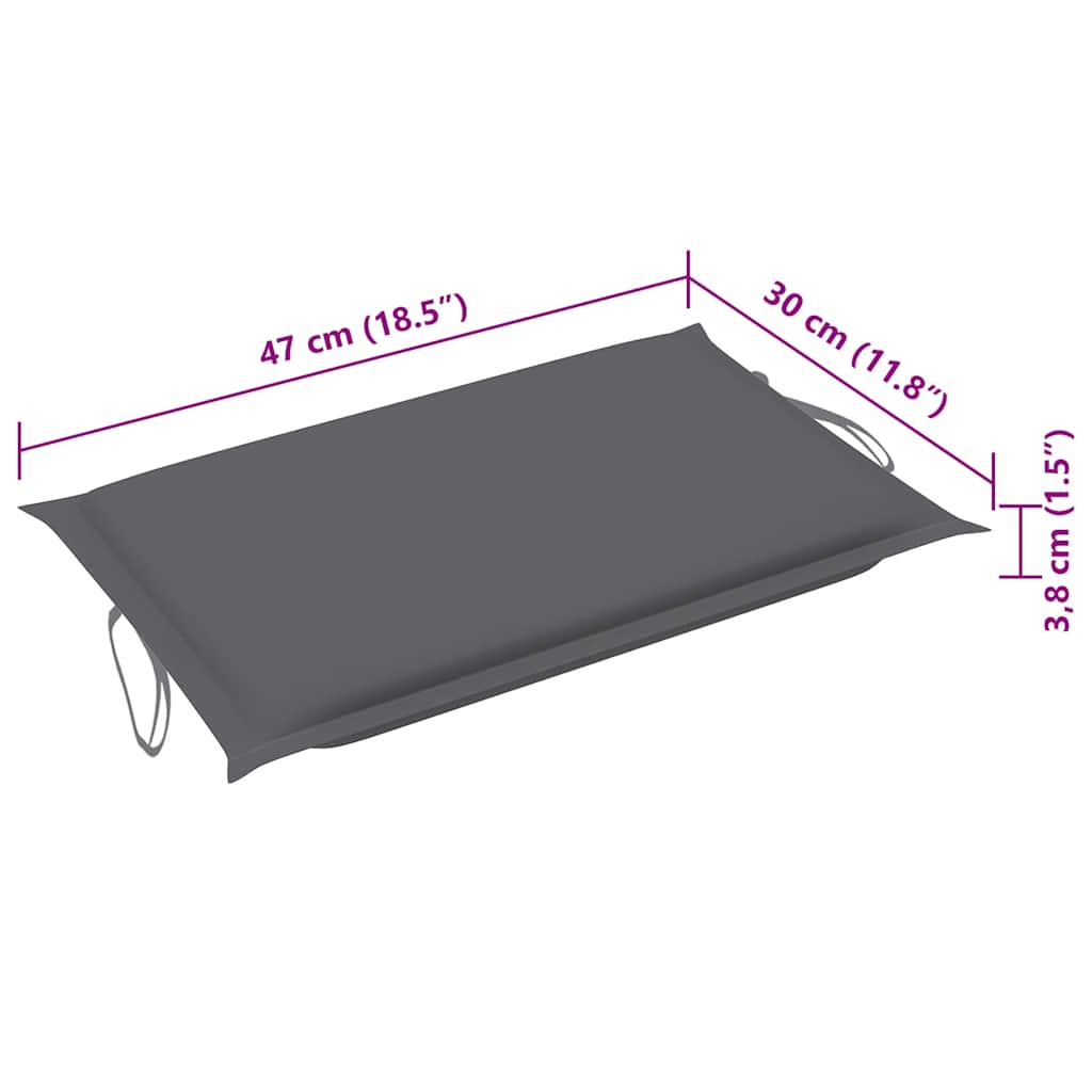 Tumbonas 2 unidades con mesa y cojines madera maciza de acacia