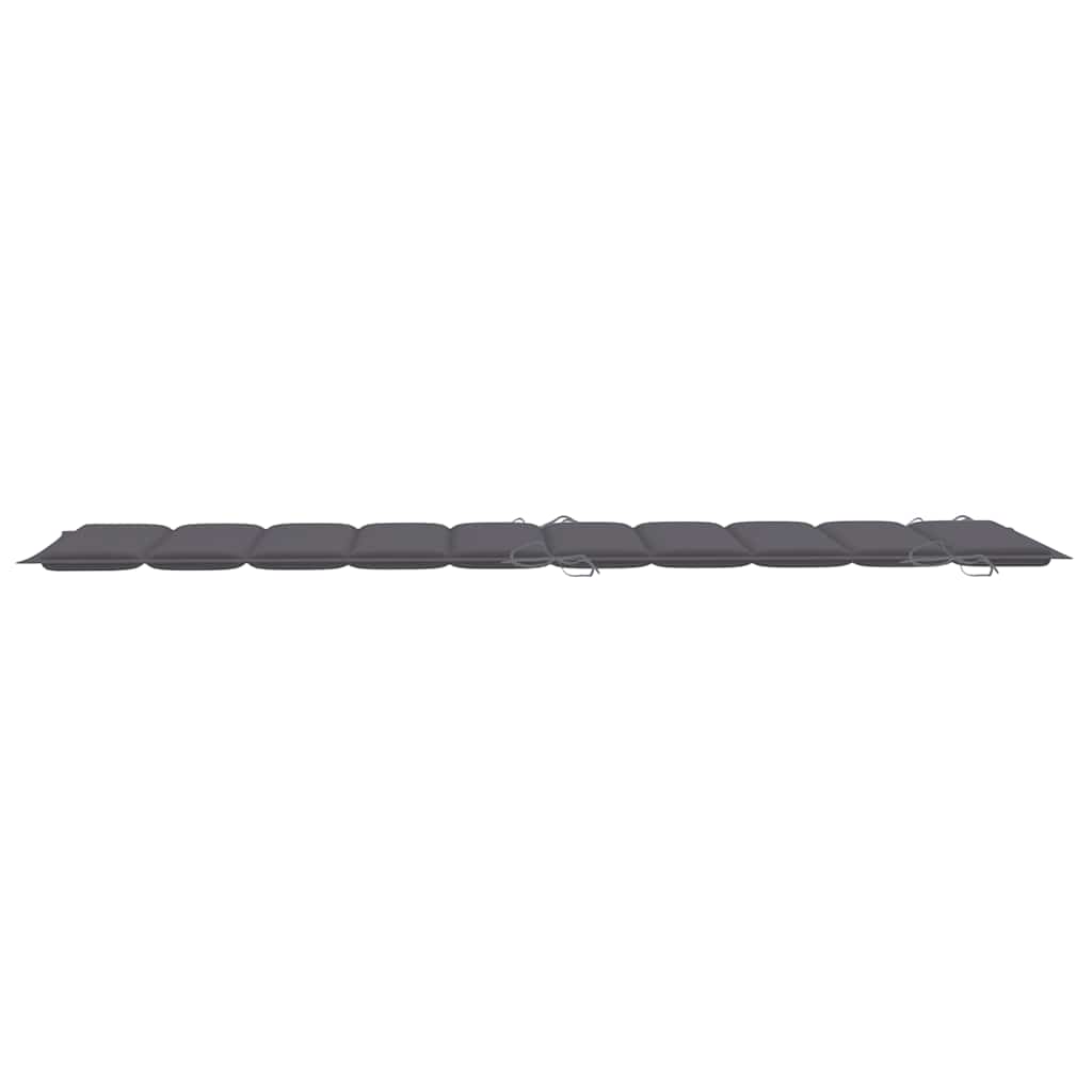 Tumbonas 2 unidades con mesa y cojines madera maciza de acacia