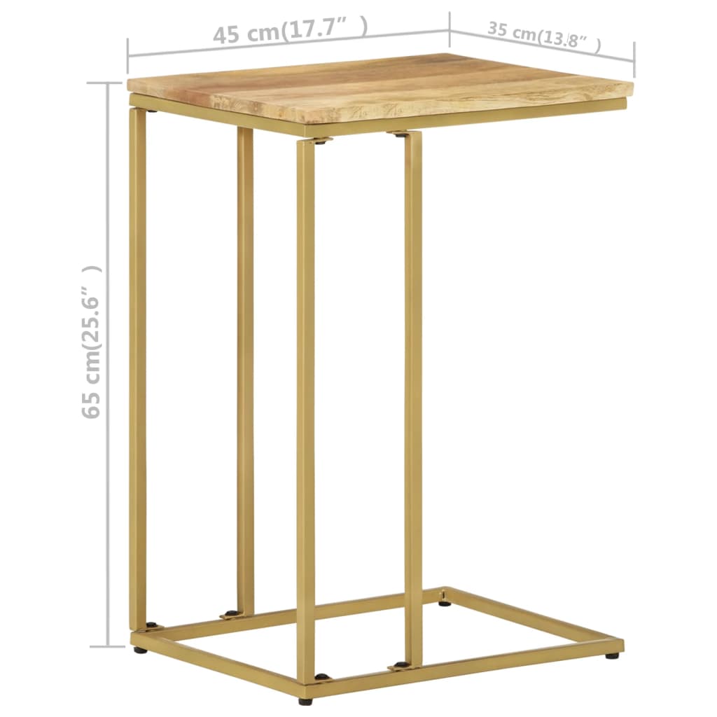 Mesa auxiliar de madera maciza de mango 35x45x65 cm
