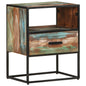 Mesita de noche de madera maciza de acacia 40x30x50 cm