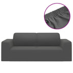 Funda elástica de sillón de 2 plazas poliéster jersey antracita