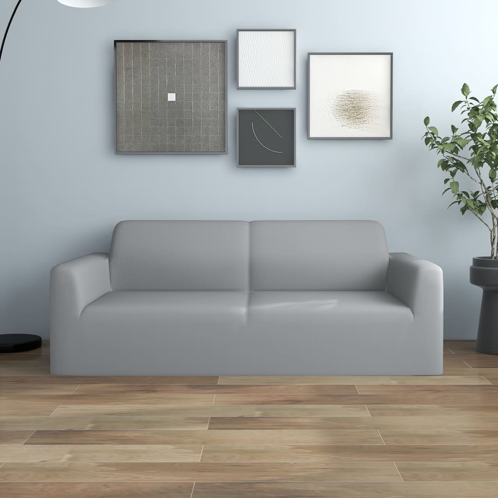 Funda elástica de sillón de 2 plazas poliéster jersey antracita
