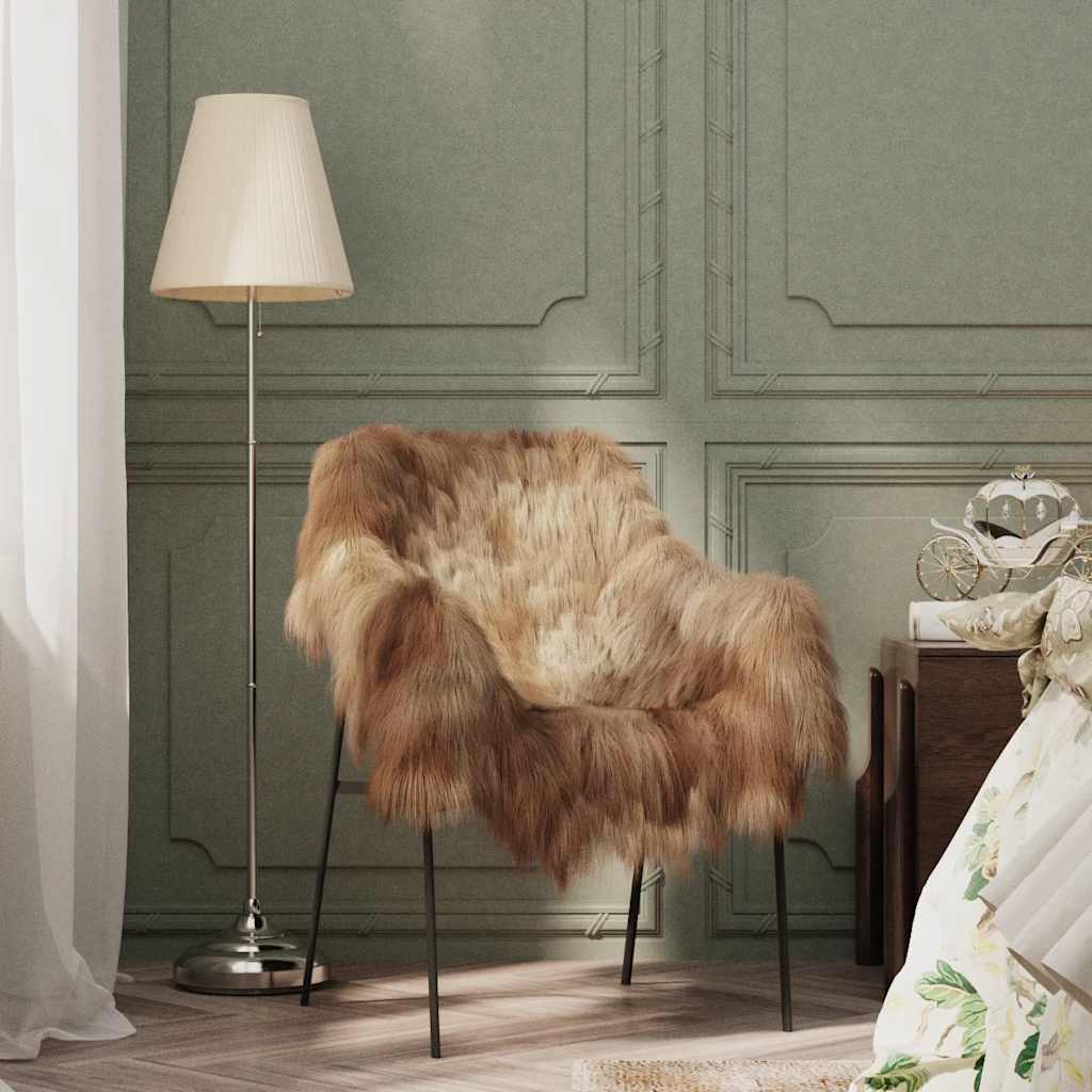 Cubierta de asiento de piel de oveja islandesa crema 70x110 cm