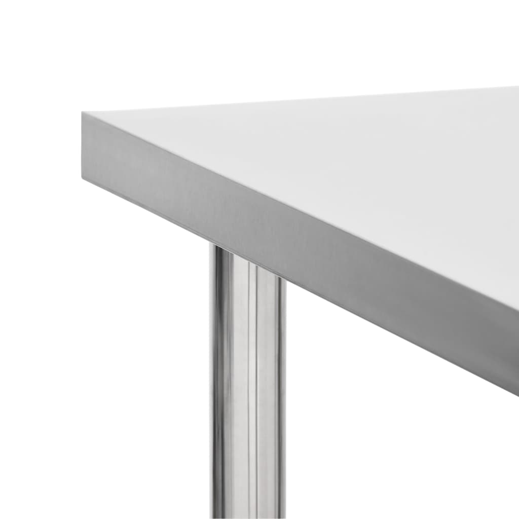 Mesa de trabajo para cocina con ruedas acero inox 100x30x85 cm