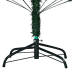 Árbol de Navidad preiluminado con luces y bolas verde 120 cm