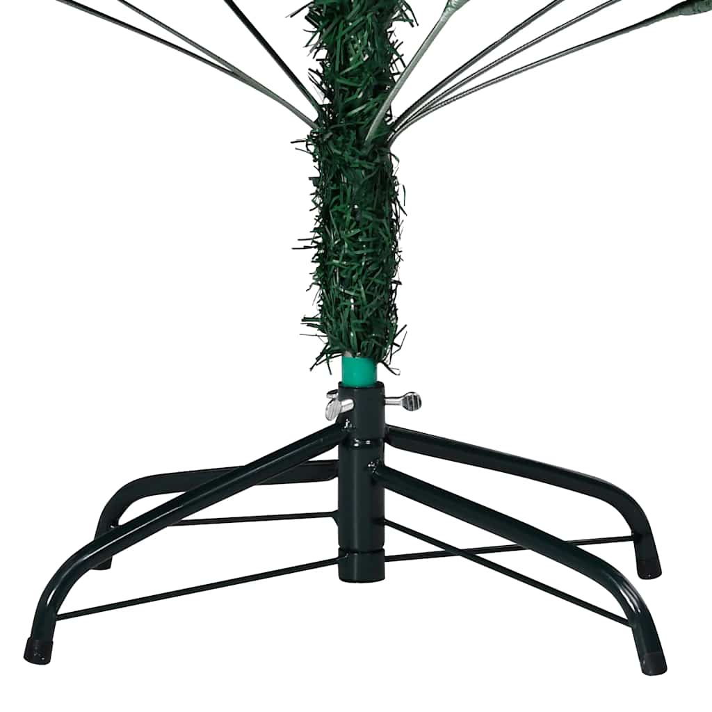 Árbol de Navidad preiluminado con luces y bolas verde 120 cm
