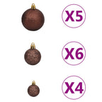 Árbol de Navidad preiluminado con luces y bolas verde 120 cm