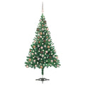 Árbol de Navidad artificial con luces y bolas 230 ramas 120 cm