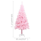 Árbol de Navidad preiluminado con luces y bolas rosa 120 cm