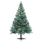Árbol de navidad glaseado con LEDs, bolas y piñas 150 cm