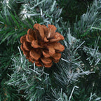 Árbol de Navidad artificial con LEDs, bolas y piñas 180 cm