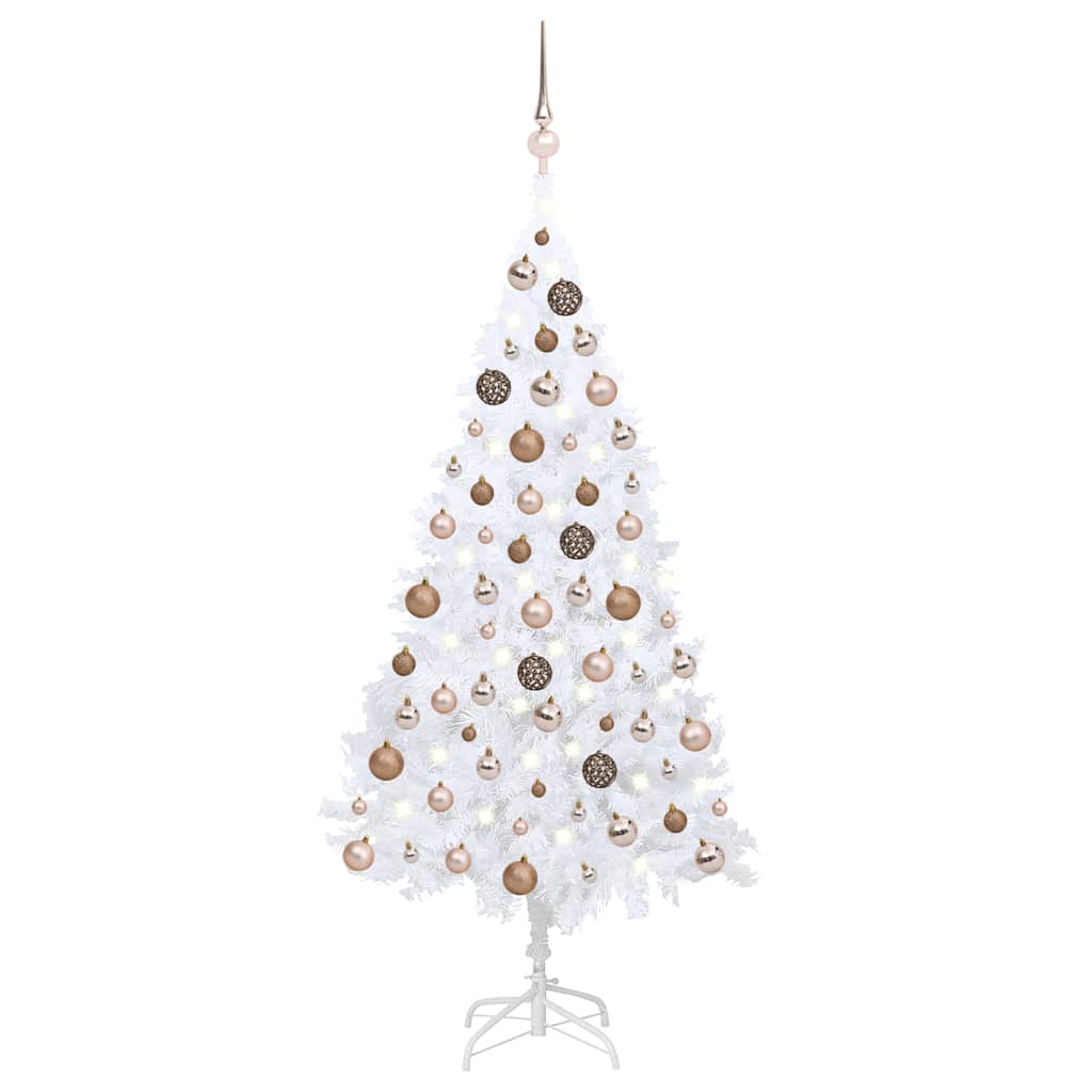Árbol de Navidad artificial con ramas gruesas PVC blanco 120 cm