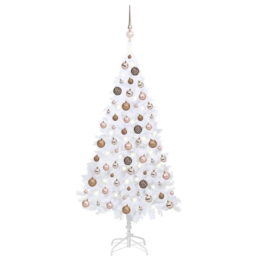 Árbol de Navidad artificial con ramas gruesas PVC blanco 120 cm