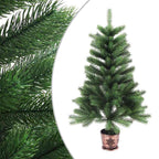 Árbol de Navidad artificial con luces y bolas verde 65 cm