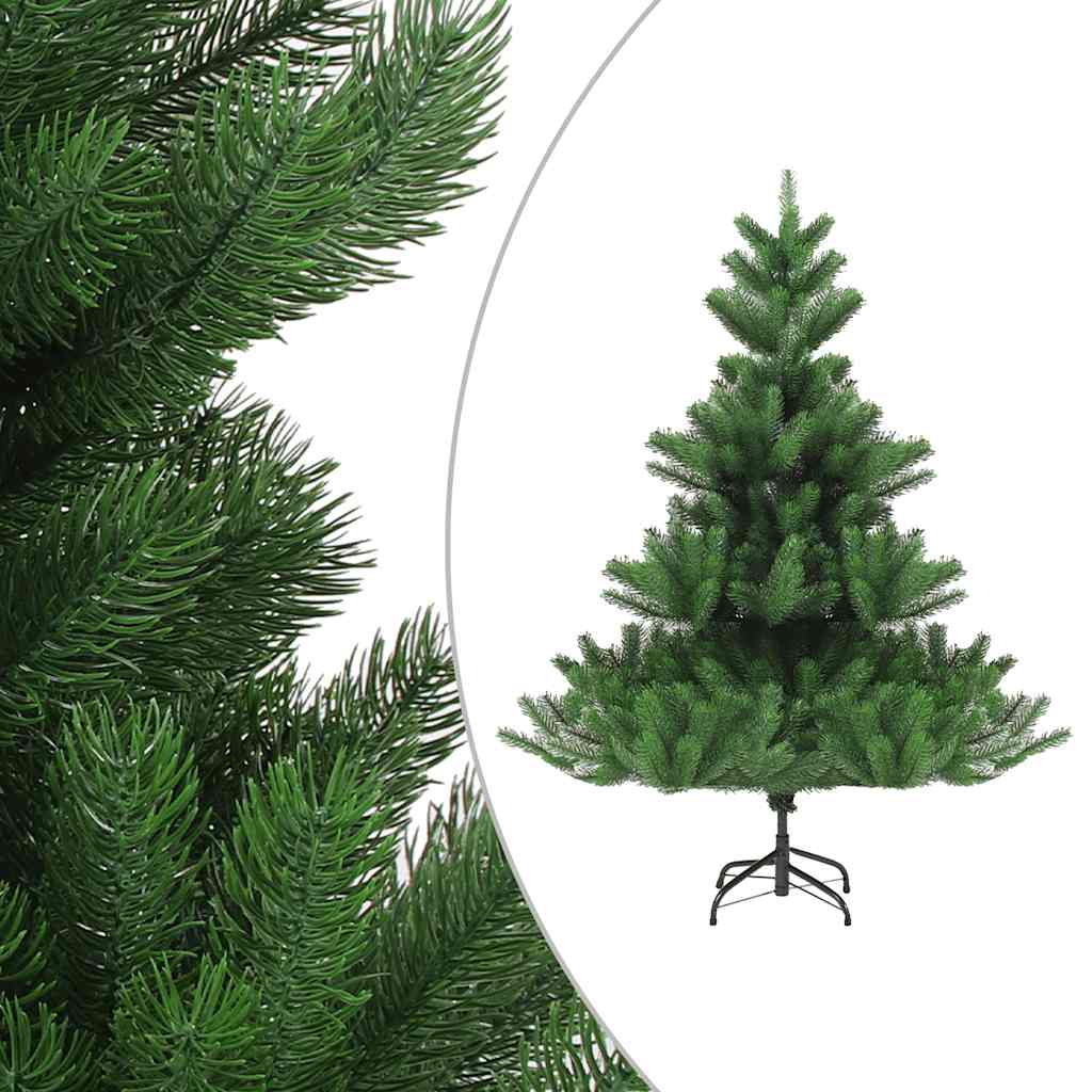 Árbol de Navidad abeto Nordmann con LEDs y bolas verde 150 cm