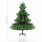 Árbol de Navidad abeto Nordmann con LEDs y bolas verde 150 cm